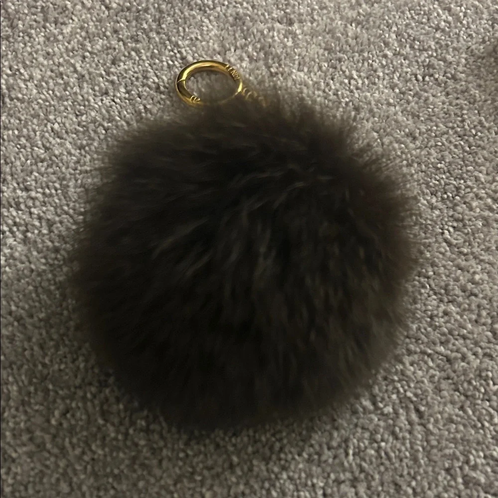 Fendi Dark Brown Fur Pom Pom Key Chain Charm - Picture 7 of 10